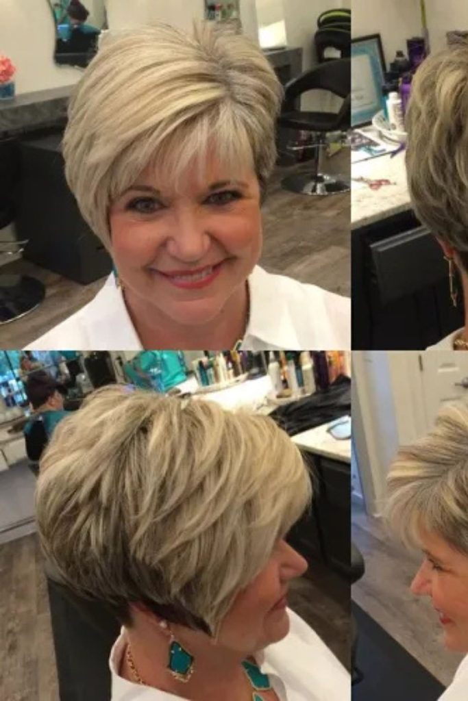 This warm-toned, layered shoulder-length hairstyle blends golden blonde and rich brown for a sunlit, dimensional effect. Captured in a salon, it’s perfect for those looking to update their look with natural color harmony.
#GoldenHighlights #LayeredHaircut #SalonHairstyle #WarmHairColor #HairGoals