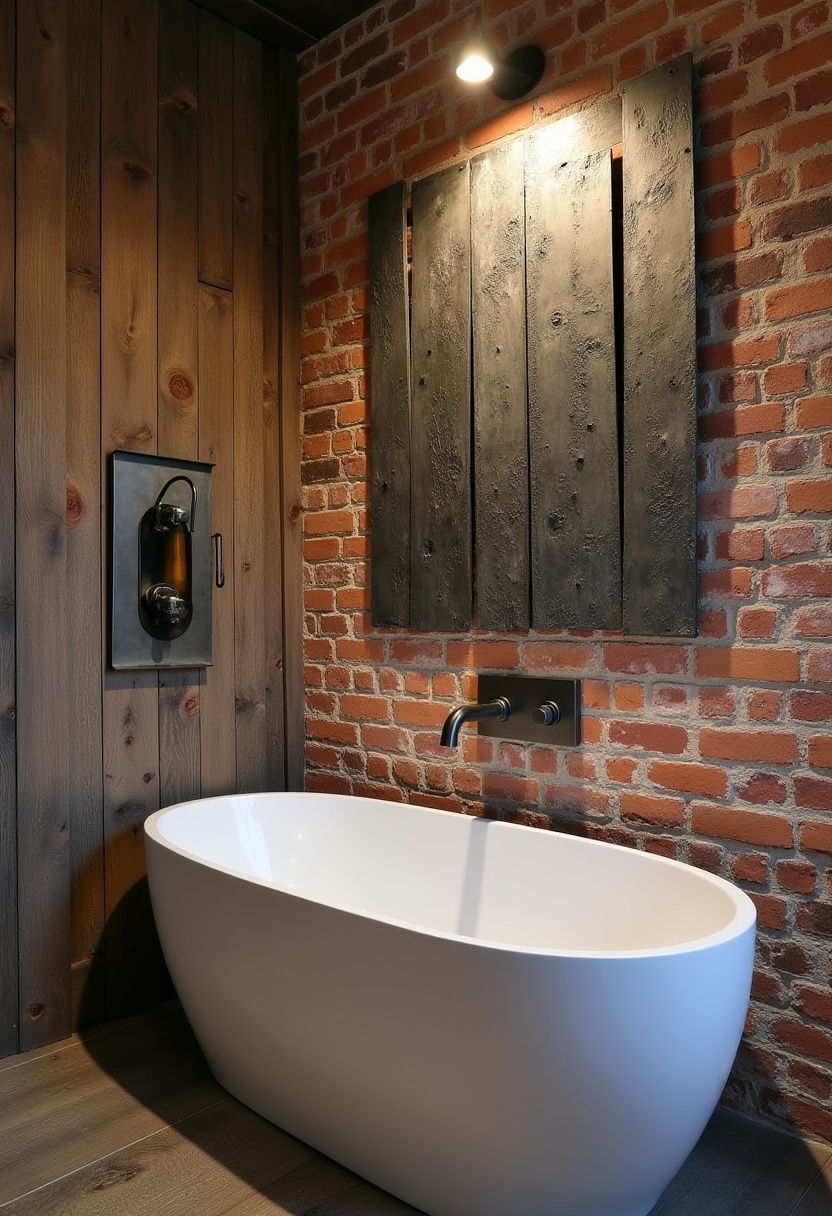 This rustic bathroom blends timeless design with charming details like a weathered mirror, bronze fixtures, and soft lighting. The wooden heart and shiplap walls add a welcoming touch. Get inspired and pin this warm space!
#RusticHomeDecor #ShiplapBathroom #BronzeFaucet #CozyBathroomIdeas #VintageMirror