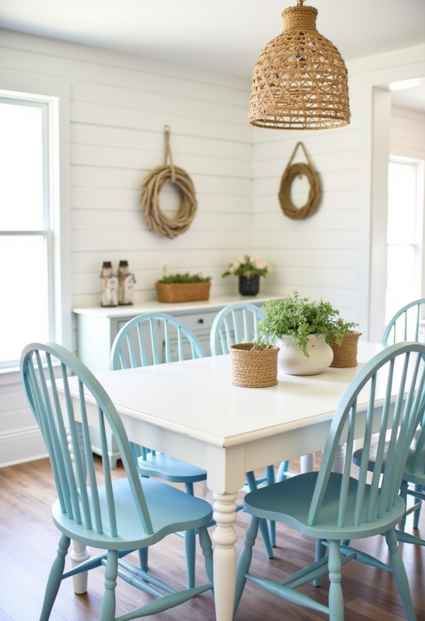 Transform your dining space into a cozy retreat with a wooden table surrounded by vibrant blue chairs. A lush potted plant centerpiece adds life, while a map on the brick wall and stylish shelves bring personality and warmth to the room. Perfect for lovers of rustic charm, eclectic decor, and inviting atmospheres. Pin this inspiring dining room idea and follow for more cozy home styling tips!
#CozyDiningRoom #RusticCharm #BlueChairs #BrickWallDecor #WarmLighting #EclecticStyle #DiningRoomInspo #PinterestHome