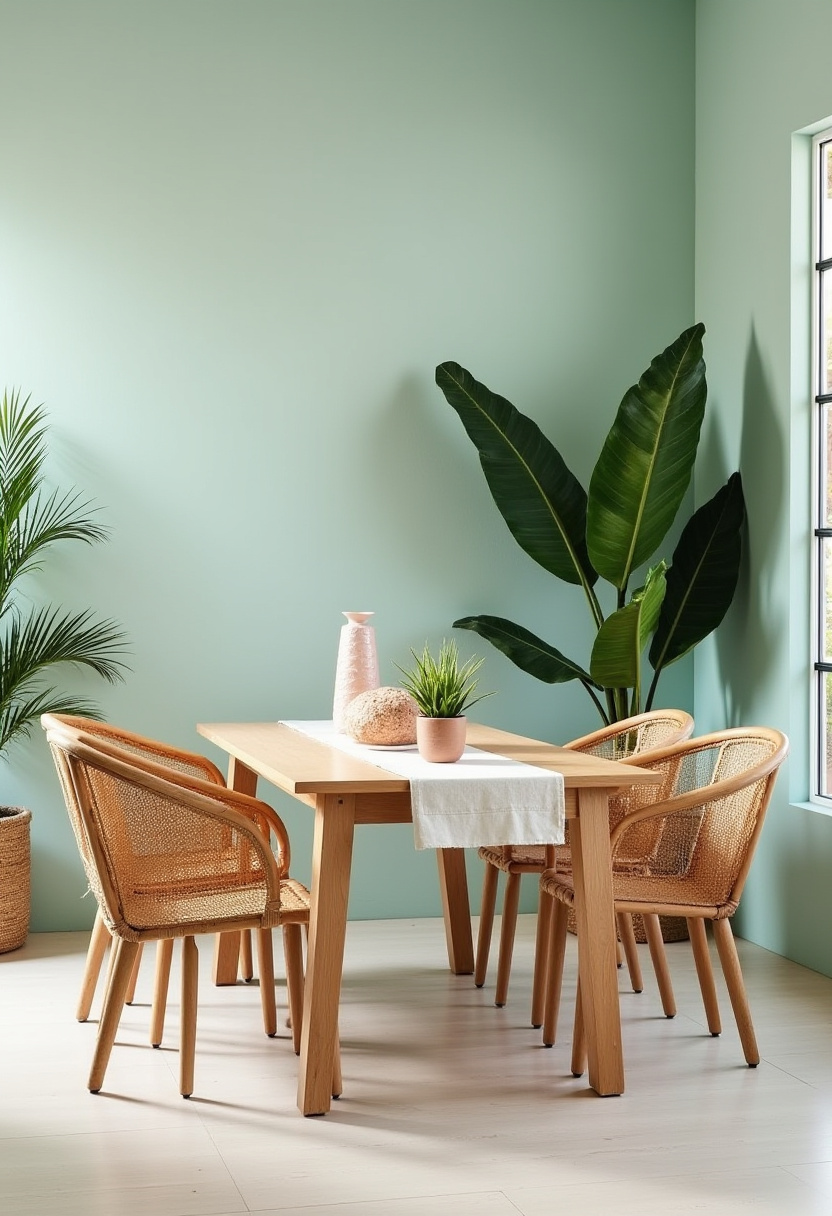 Discover minimalist elegance in this bright dining room featuring a wooden table paired with stylish navy chairs. A glass vase filled with fresh greenery adds a natural touch, while a coastal painting and decorative shelf elevate the space with subtle sophistication. Perfect for fans of coastal minimalism, airy interiors, and clean design. Pin this serene setting for your next dining room refresh and follow for more elegant home ideas!
#MinimalistDiningRoom #CoastalDecor #NavyChairs #NaturalGreenery #BrightInteriors #DiningRoomInspo #PinterestHome #ElegantDesign