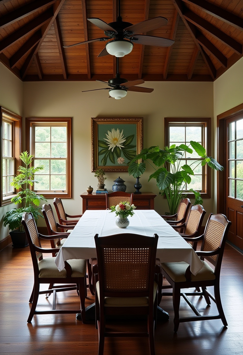 This spacious dining room feels fresh and inviting with a crisp white tablecloth, natural wooden chairs, and lush green plants that bring the space to life. Large windows flood the room with natural light, enhancing its warm, airy ambiance — perfect for relaxed gatherings or peaceful mornings. A beautiful blend of simplicity and charm for fans of nature-inspired decor. Save this pin and follow for more light-filled dining room ideas!
#SpaciousDiningRoom #NaturalLightInterior #WoodenChairs #WhiteTableclothStyle #GreenPlantsDecor #AiryDiningRoom #CozyHomeVibes #MinimalistDiningInspo #PinterestHomeDecor