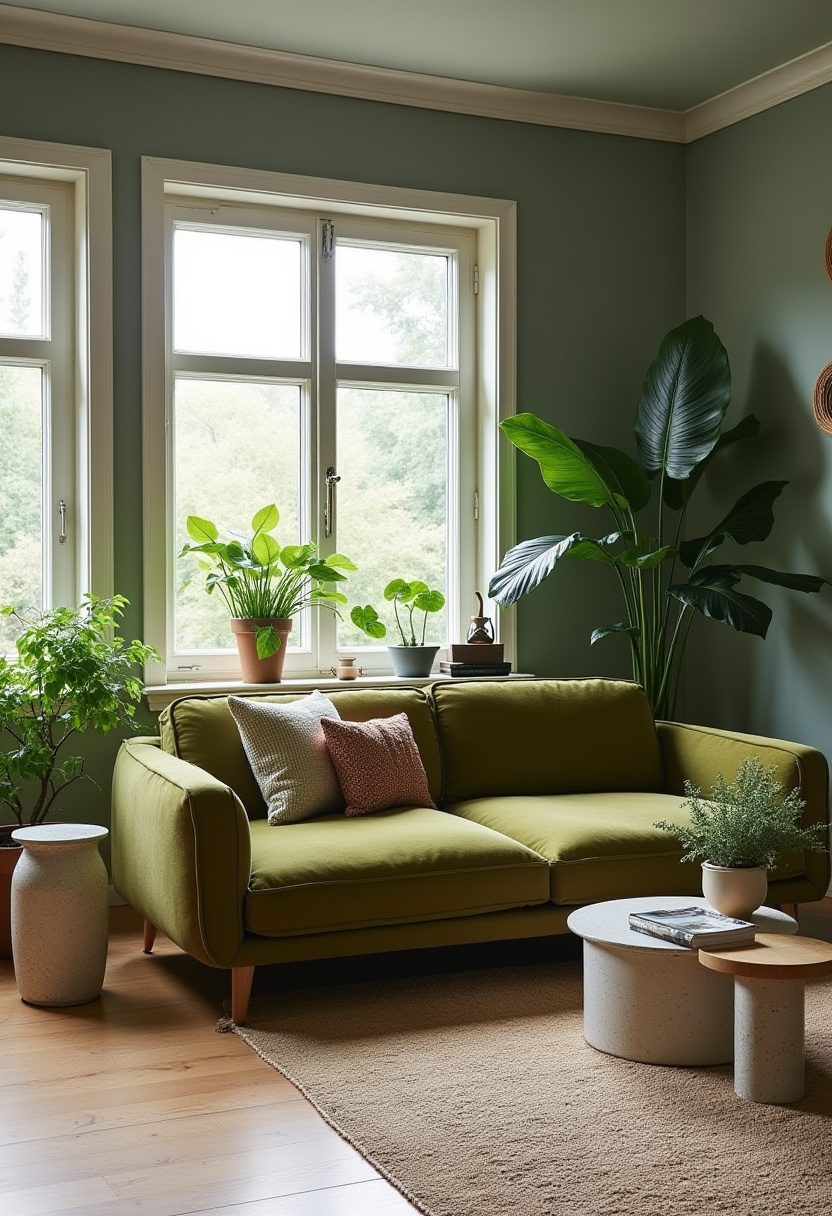 Green Living Room Ideas 13