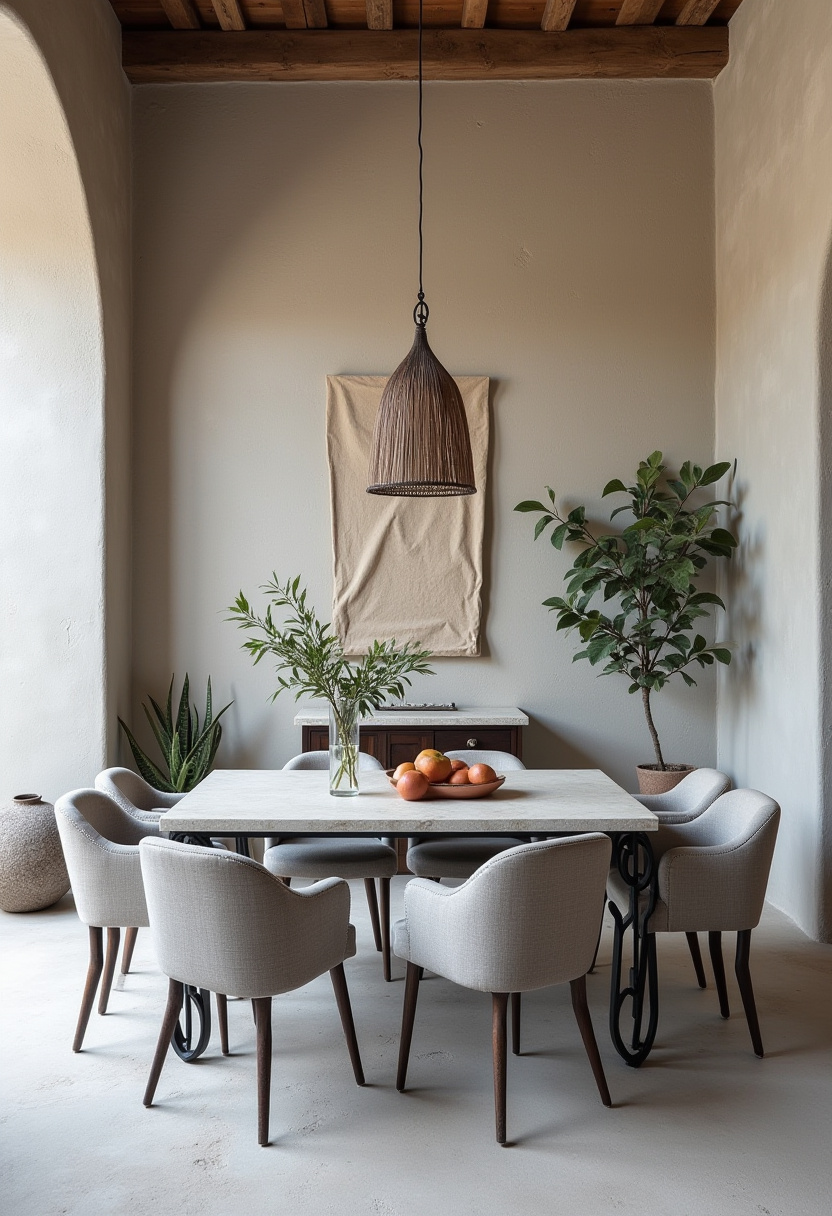 This cozy dining room blends warmth and simplicity with a beige table, six cushioned chairs, and a natural centerpiece featuring green branches and a bowl of oranges. A woven pendant light and surrounding plants enhance the earthy charm, while soft natural light creates a calm, inviting ambiance. Perfect for lovers of organic modern and serene interior design. Save this peaceful dining space and follow for more cozy home inspiration!
#CozyDiningRoom #OrganicModernStyle #NaturalLightInterior #WovenPendantLight #NeutralHomeDecor #EarthyDiningRoom #SereneSpaces #MinimalistDiningInspo #PinterestHomeIdeas