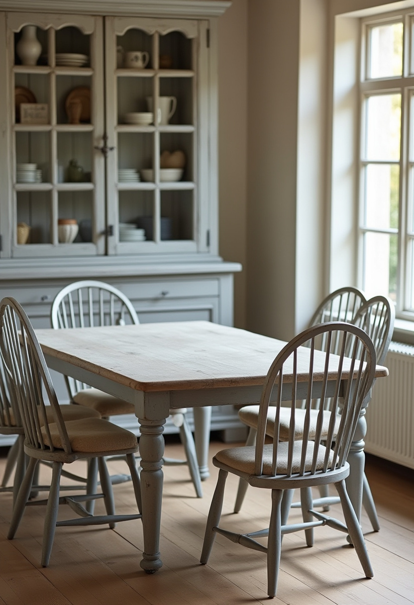 Elevate your dining experience with this elegant dining room setup, showcasing sophisticated gray walls, a stunning round marble table, and sleek black chairs. Perfect for entertaining guests or enjoying family dinners, this space combines timeless style with modern touches like fresh flowers and beautiful landscape art. Want to create a chic dining area? Pin this inspiration and bring this elegant vibe to your home! #DiningRoomDecor #InteriorDesign #HomeInspiration #ModernElegance #DecorIdeas