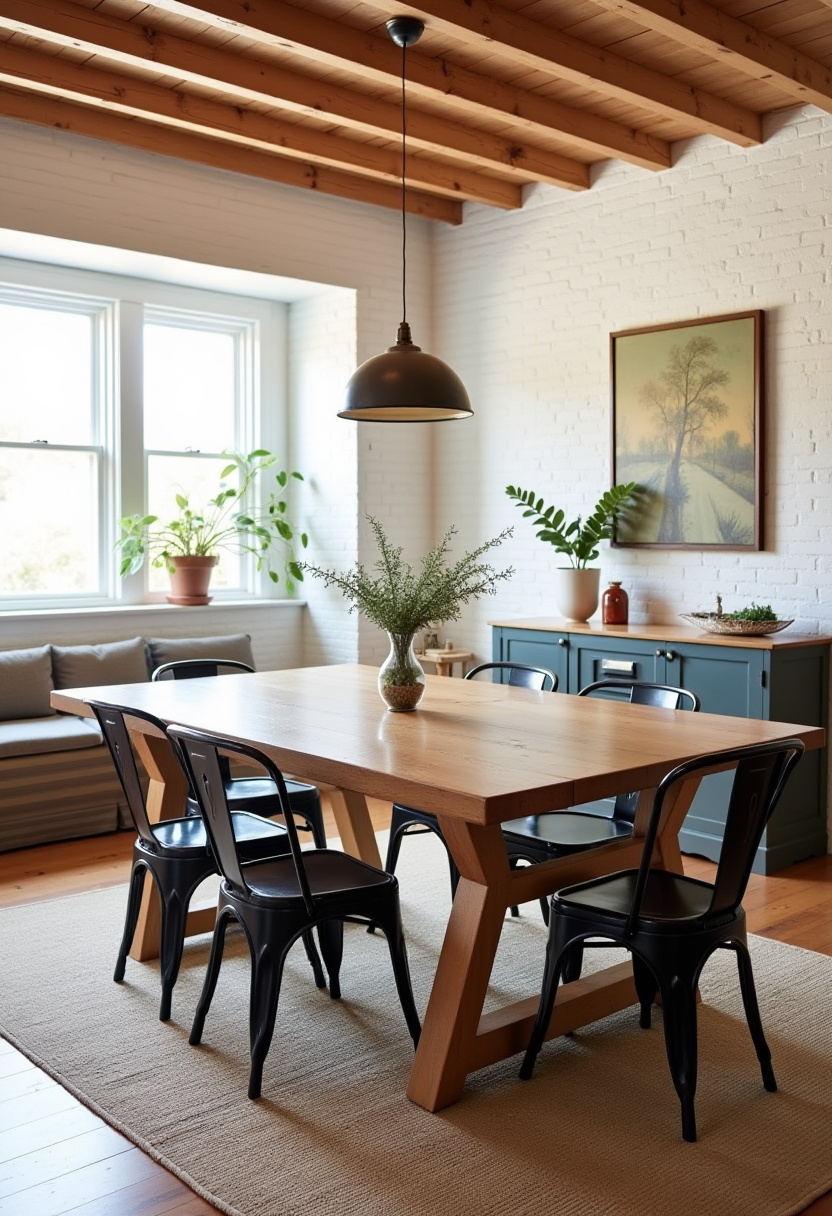 Transform your dining space into a warm and inviting retreat with a wooden table paired with sleek black chairs set on a cozy rug. A hanging lamp, lush plants, and a beautiful landscape painting add layers of charm and comfort—perfect for fans of cozy rustic decor, warm inviting interiors, and nature-inspired dining rooms. Pin this cozy setup to inspire your next home refresh!
#CozyDiningRoom #RusticDecor #BlackChairs #WarmInteriors #HangingLamp #PlantsDecor #LandscapePainting #InvitingSpaces #PinterestHomeIdeas