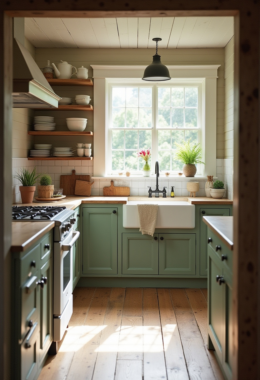 Fall in love with this bright, rustic kitchen featuring charming mint green cabinets, warm wooden countertops, and cozy touches like potted plants and natural sunlight. This farmhouse-inspired kitchen combines vintage charm with fresh, airy vibes — perfect for anyone seeking cozy kitchen decor or rustic kitchen ideas. It’s an inviting space that feels both cheerful and timeless. Pin now for your dream kitchen mood board and follow for more rustic home inspiration!
#RusticKitchen #MintGreenCabinets #FarmhouseKitchen #KitchenDecorIdeas #CozyKitchen #CottageCoreKitchen #HomeInspo #CountryKitchenStyle #PinterestDecorIdeas