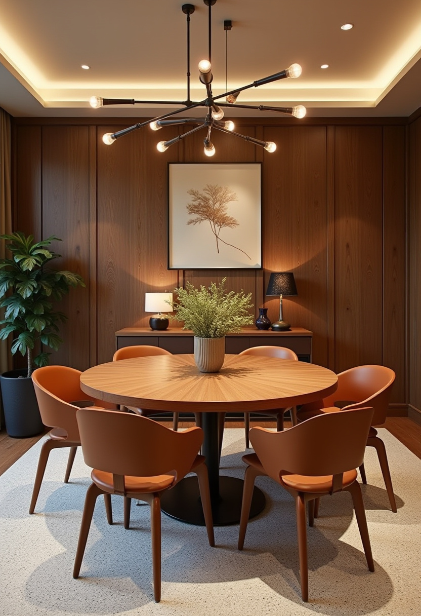 Add bold personality to your dining space with this modern setup. Orange chairs, warm wall art, and a round wooden table create a vibrant, welcoming aesthetic perfect for contemporary homes.
#ModernDiningStyle #BoldInteriors #ColorPopDecor #DiningDesign #WoodenTable