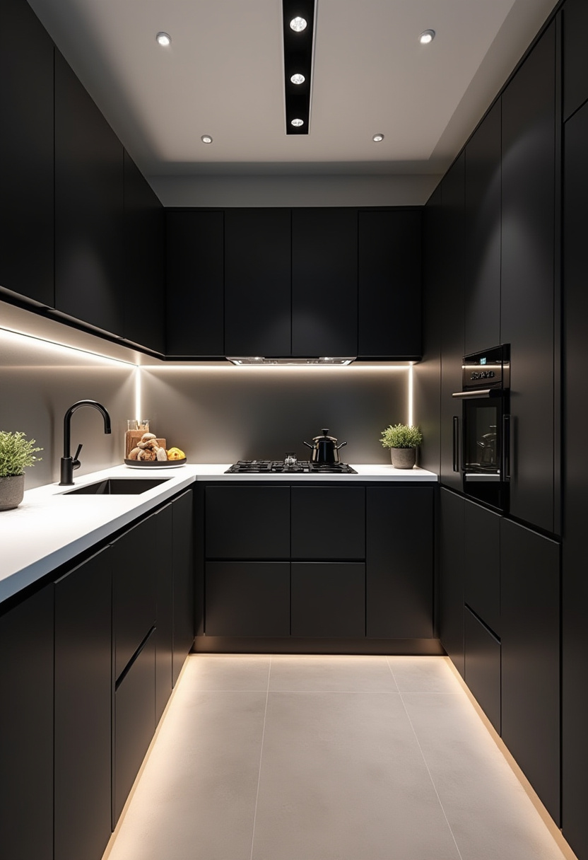 Elegant black kitchen with a chandelier, marble countertop, and large windows.
- Indulge in elegance with this stunning black kitchen highlighted by a glamorous chandelier! Complemented by a marble countertop and large windows, its ideal for kitchen luxury and modern home decor. Save this pin and discover more upscale kitchen ideas! #LuxuryKitchen #ModernDecor #KitchenLuxury #HomeElegance