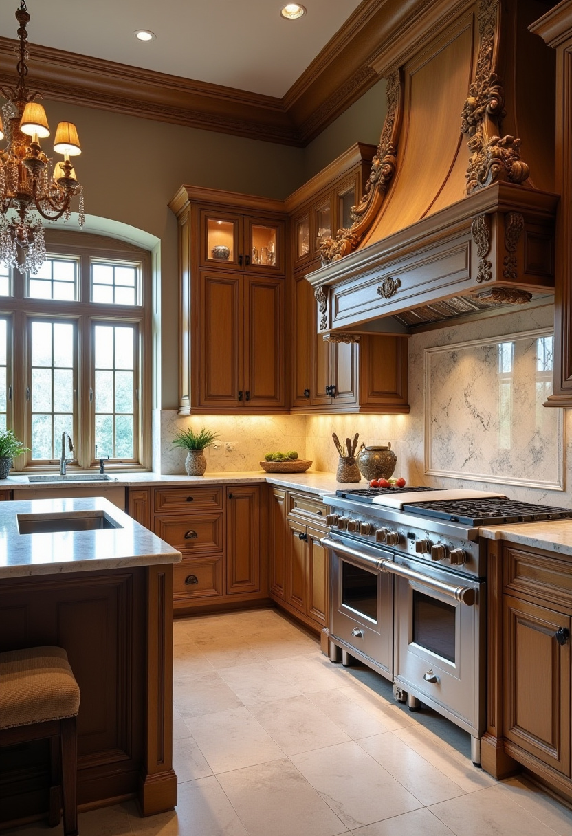Experience timeless luxury in this kitchen with rich wood cabinetry, a grand chandelier, and polished marble countertops. A classic design that’s elegant and warm. Love traditional elegance? Save this one!
#LuxuryKitchen #TraditionalDesign #WoodInteriors #MarbleCountertops #ChandelierStyle