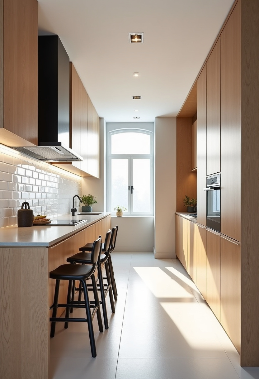 Simplicity meets style in this minimalist kitchen with wood cabinets, a white subway tile backsplash, and sleek black stools. Natural light streams in, highlighting the clean lines and cozy warmth. Great for small kitchens or modern homes! Save this idea to your dream kitchen board.
#MinimalistKitchen #ModernKitchen #SubwayTile #WoodCabinets #KitchenInspo