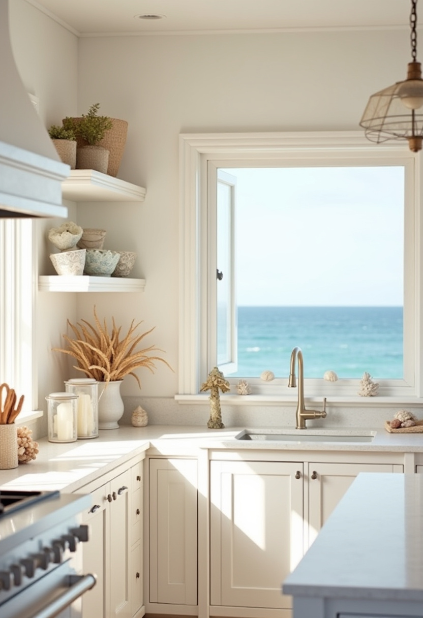Coastal calm meets kitchen charm in this white cabinet setup with ocean views, greenery, and a relaxed vibe. Decorative bowls and plants enhance the breezy ambiance. Love coastal design? Don’t forget to pin this!
#CoastalKitchen #WhiteKitchen #OceanViewKitchen #BeachHome #BrightSpaces