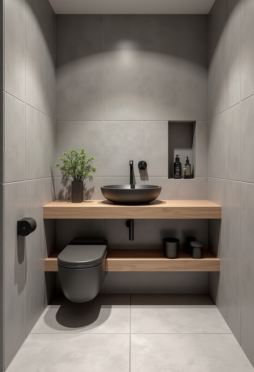 Maximize charm in a small bathroom with a white pedestal sink set against a blue patterned wall. Wooden shelves display rolled towels, plants, and candles for cozy decor. Pin this cozy bathroom idea perfect for compact spaces!
#SmallBathroom #CozyBathroom #BluePatternedWall #BathroomShelves #CompactLiving