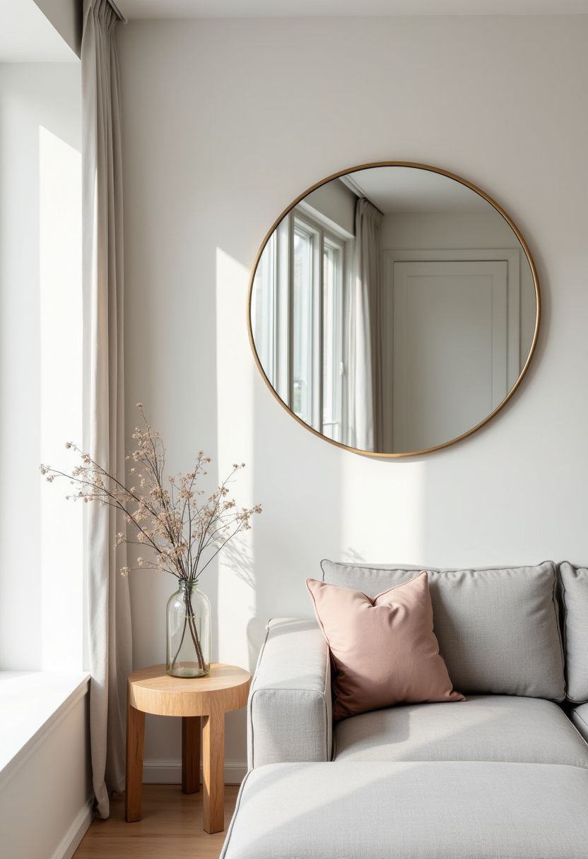 corner mirror living room decor 1