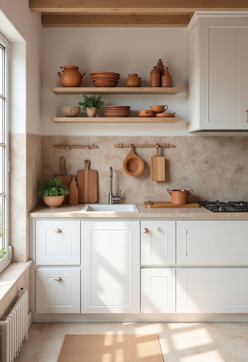 earthy kitchen ideas white cabinets 14