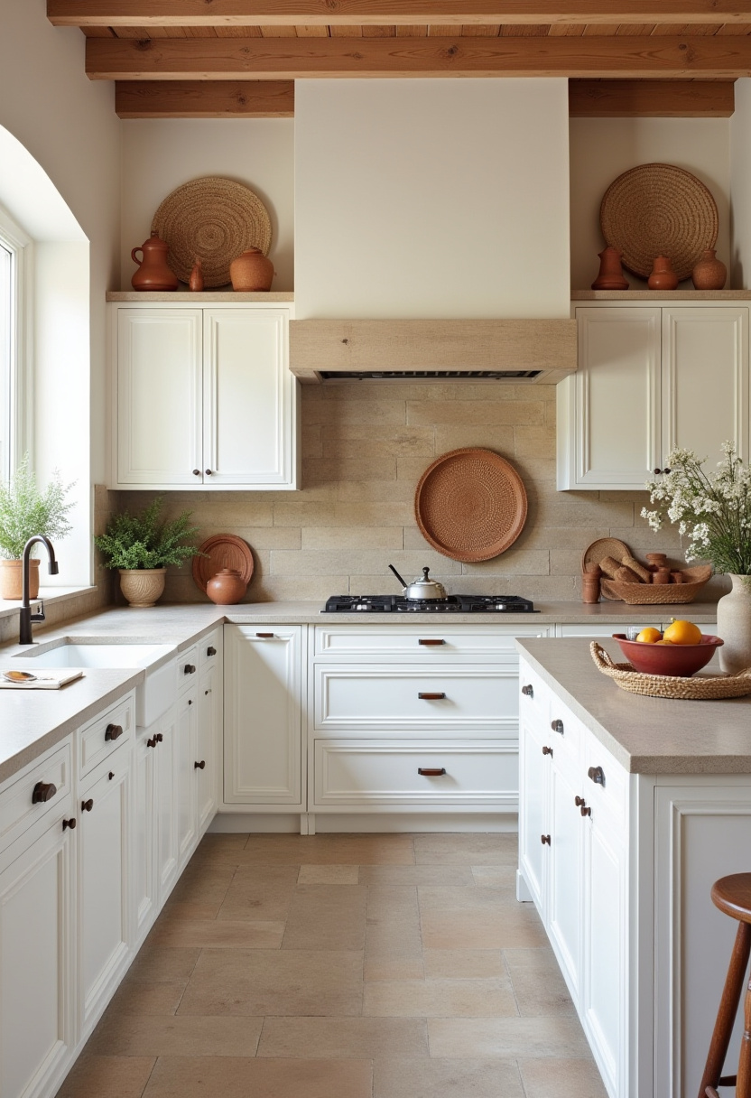 earthy kitchen ideas white cabinets 16