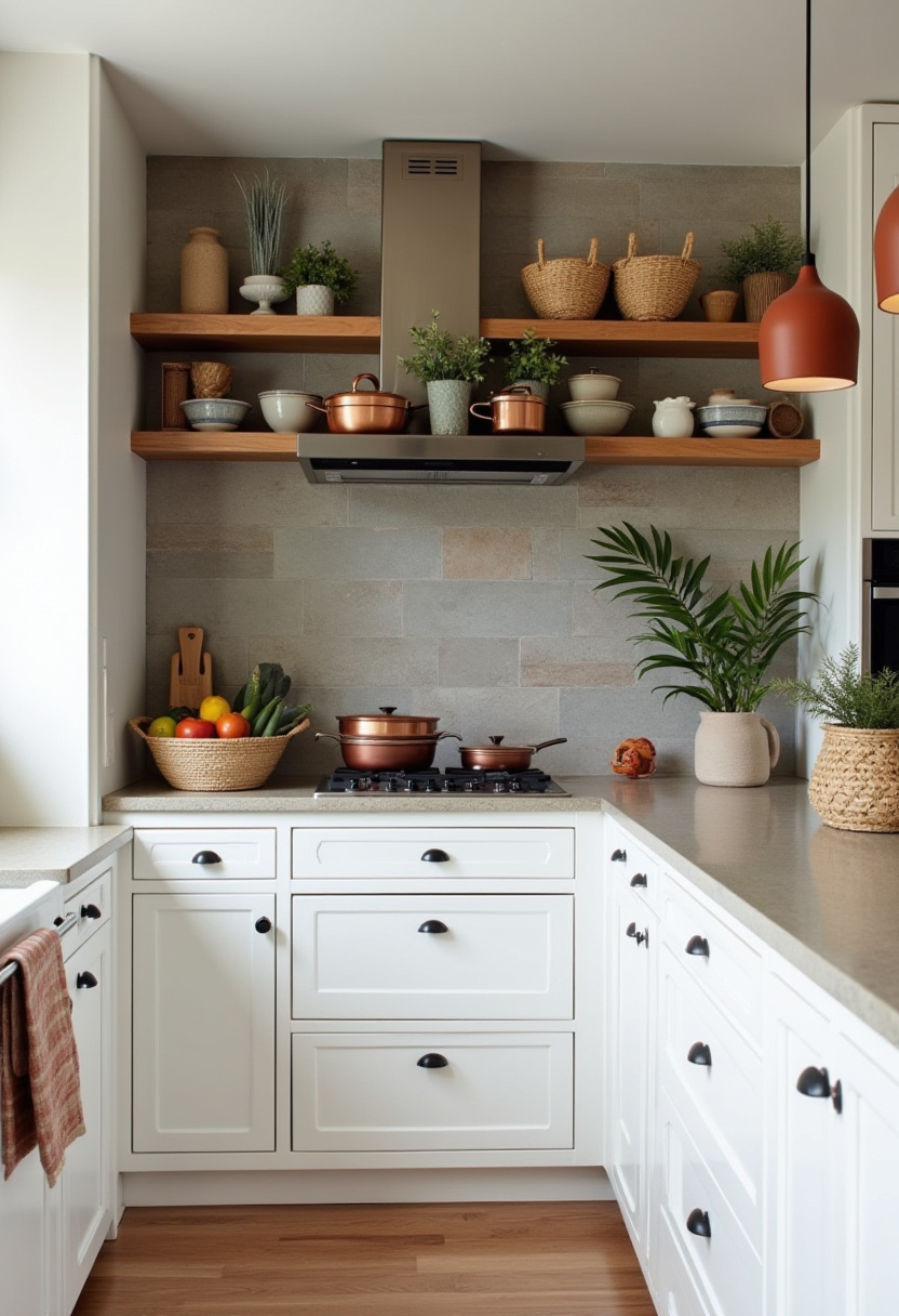 earthy kitchen ideas white cabinets 18