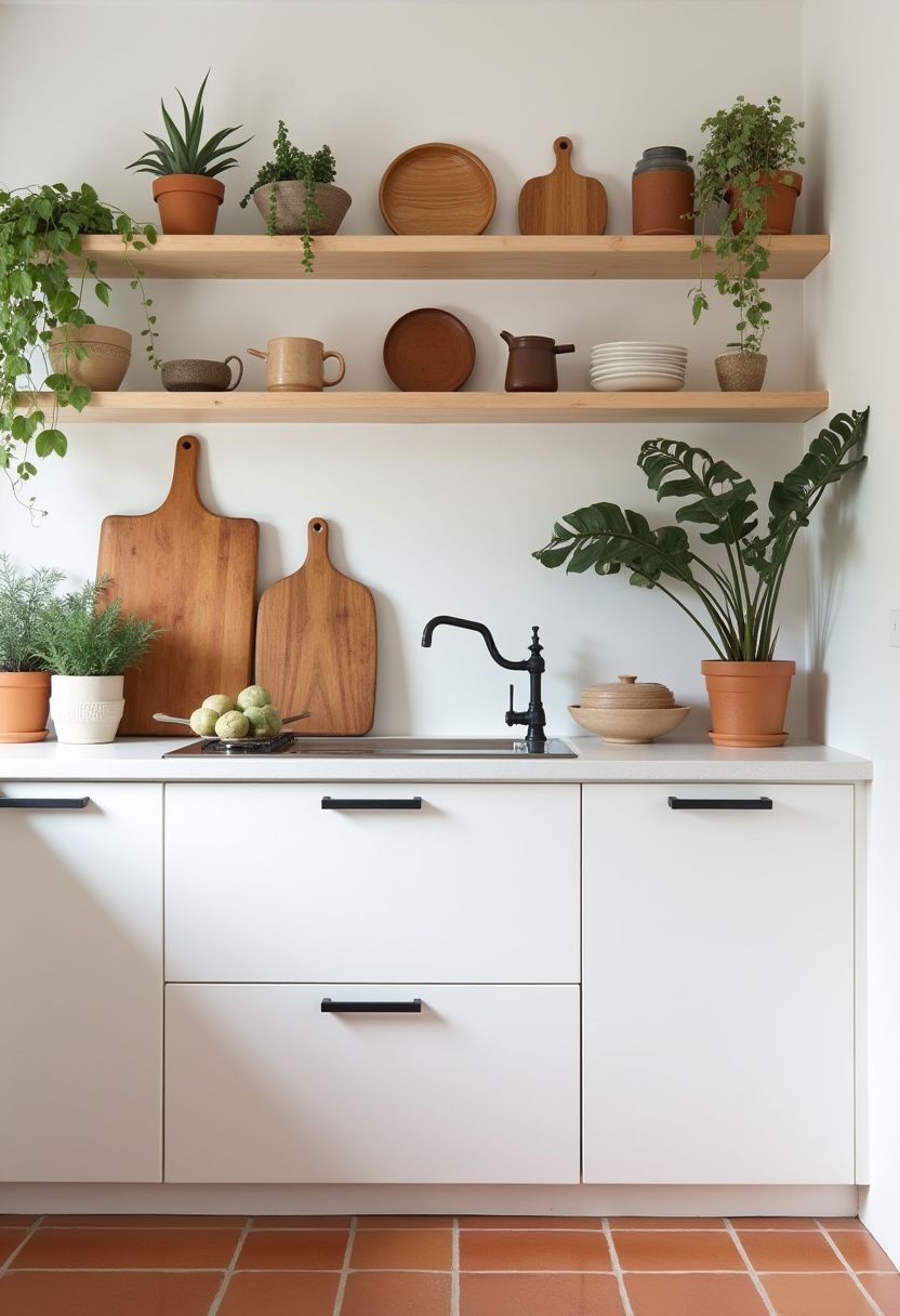 earthy kitchen ideas white cabinets 19