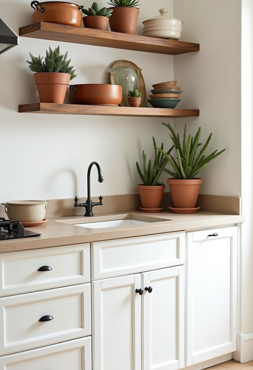 earthy kitchen ideas white cabinets 8