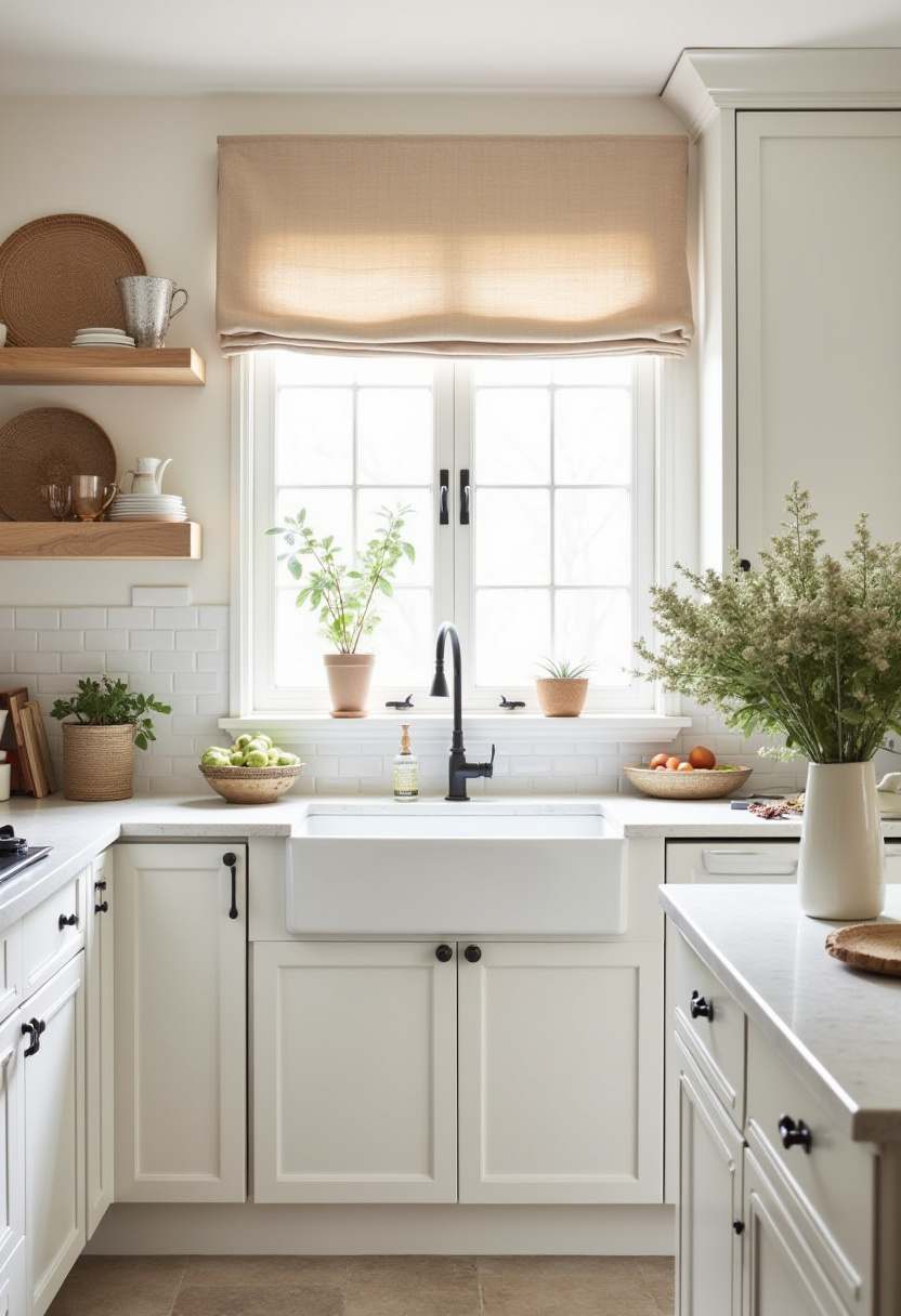 earthy kitchen ideas white cabinets 9