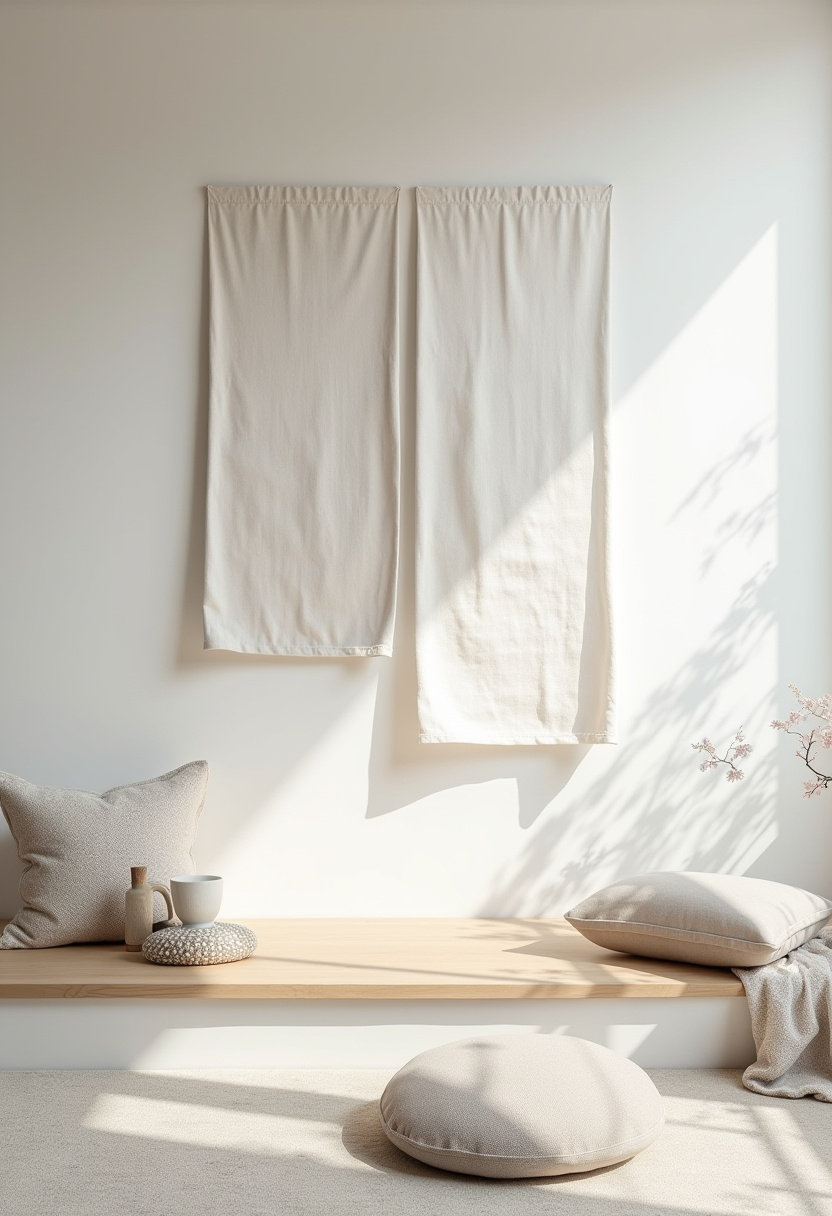 16. Transform your space with minimalist room ideas featuring soft beige wall hangings and plush cushions that bring comfort and calm to any setting. The wooden bench and gentle sunlight enhance this serene atmosphere, perfect for creating a cozy, peaceful retreat in your home. Looking for simple yet stylish ways to refresh your decor? Pin this minimalist inspiration to elevate your space effortlessly!
#MinimalistRoom #CozyHomeDecor #BeigeWallHangings #SereneSpaces #NaturalLight #SimpleLiving