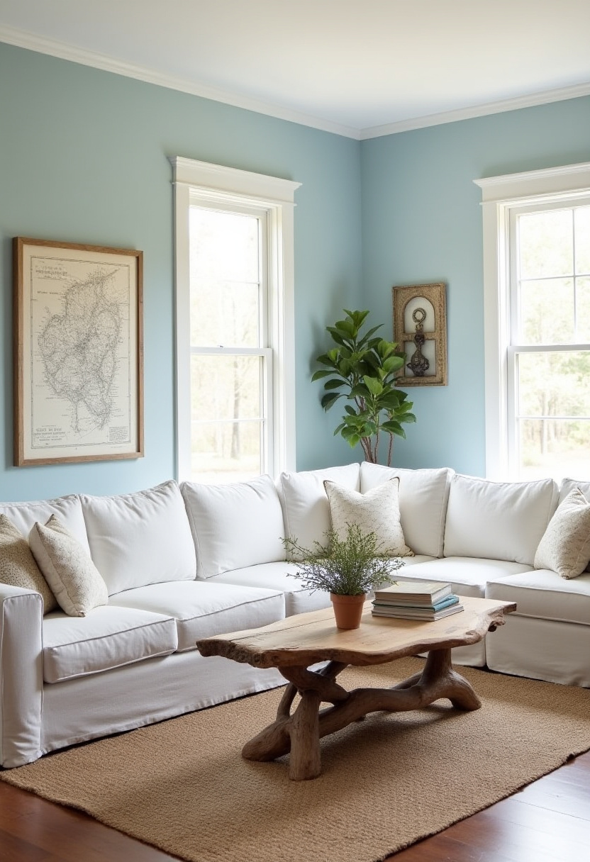 farmhouse living room decor ideas 17