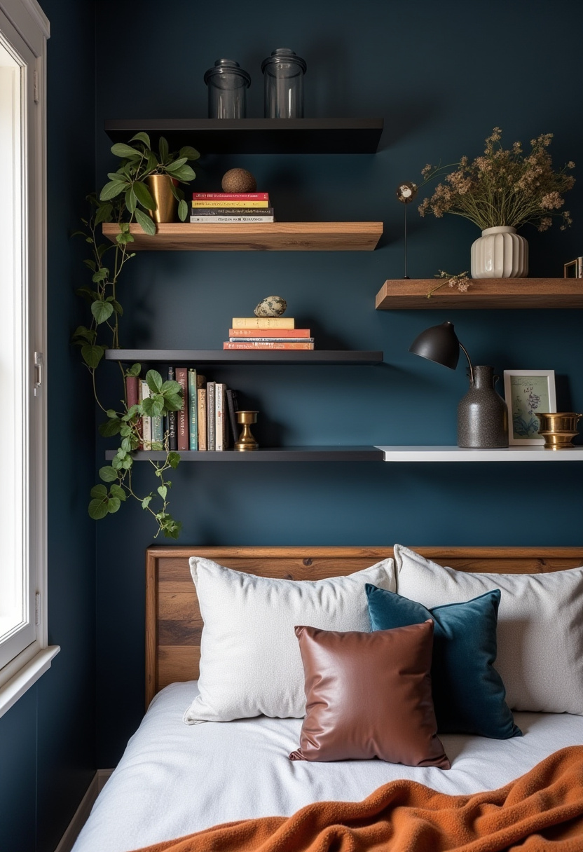 floating shelves in bedroom ideas 10