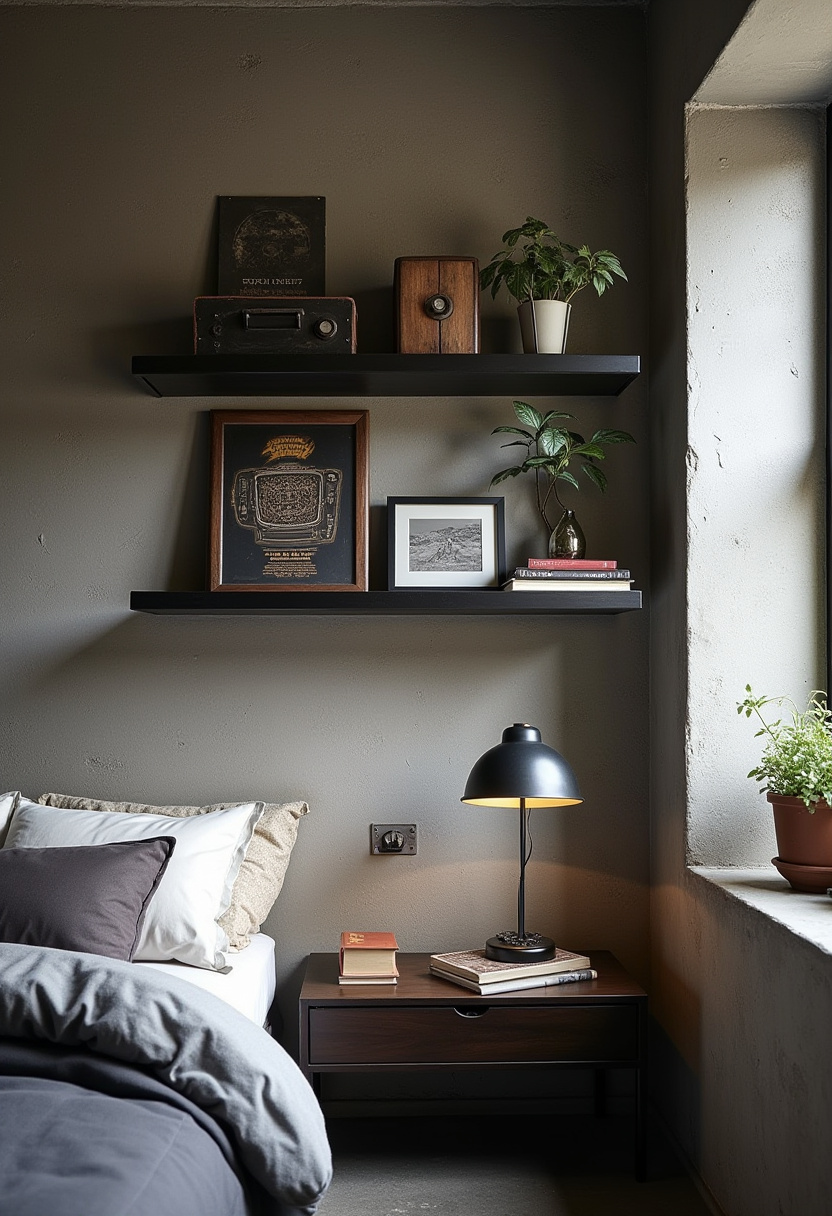 floating shelves in bedroom ideas 17
