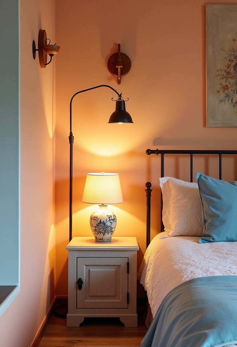 Create a cozy bedroom corner with a sleek black metal bed set against soft orange walls, complemented by elegant decor and warm lighting from a bedside lamp. This serene setup blends modern style with inviting warmth—perfect for lovers of cozy interiors and stylish bedroom nooks. Pin this cozy corner for your next home inspiration!
#CozyBedroom #BedroomCorner #WarmLighting #ModernDecor #SereneSpaces #BedroomInspo #PinterestHomeIdeas