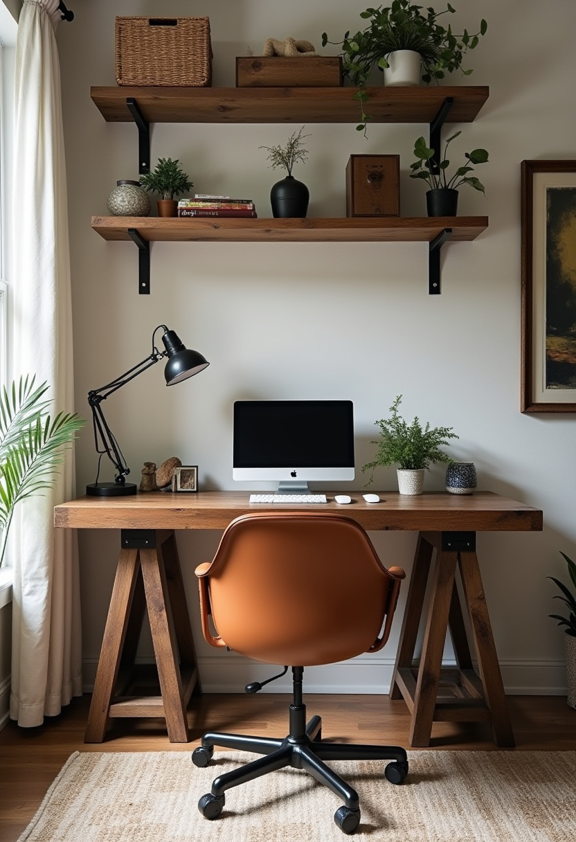 living room desk setup ideas 9