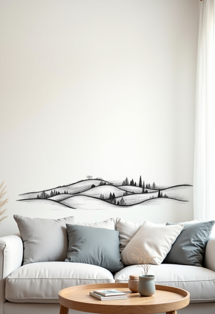 Love minimalist living room vibes? This serene setup features a light gray sofa with soft, neutral cushions, complemented by a simple line art landscape painting that adds quiet elegance to the white wall. It’s the perfect inspiration for anyone drawn to Scandinavian decor, neutral interiors, or clean, calming spaces. Pin now to start creating your dream minimalist home!
#MinimalistLivingRoom #ScandinavianDecor #NeutralHomeStyle #ModernMinimalism #LivingRoomInspo #LineArtDecor #CozyMinimalism