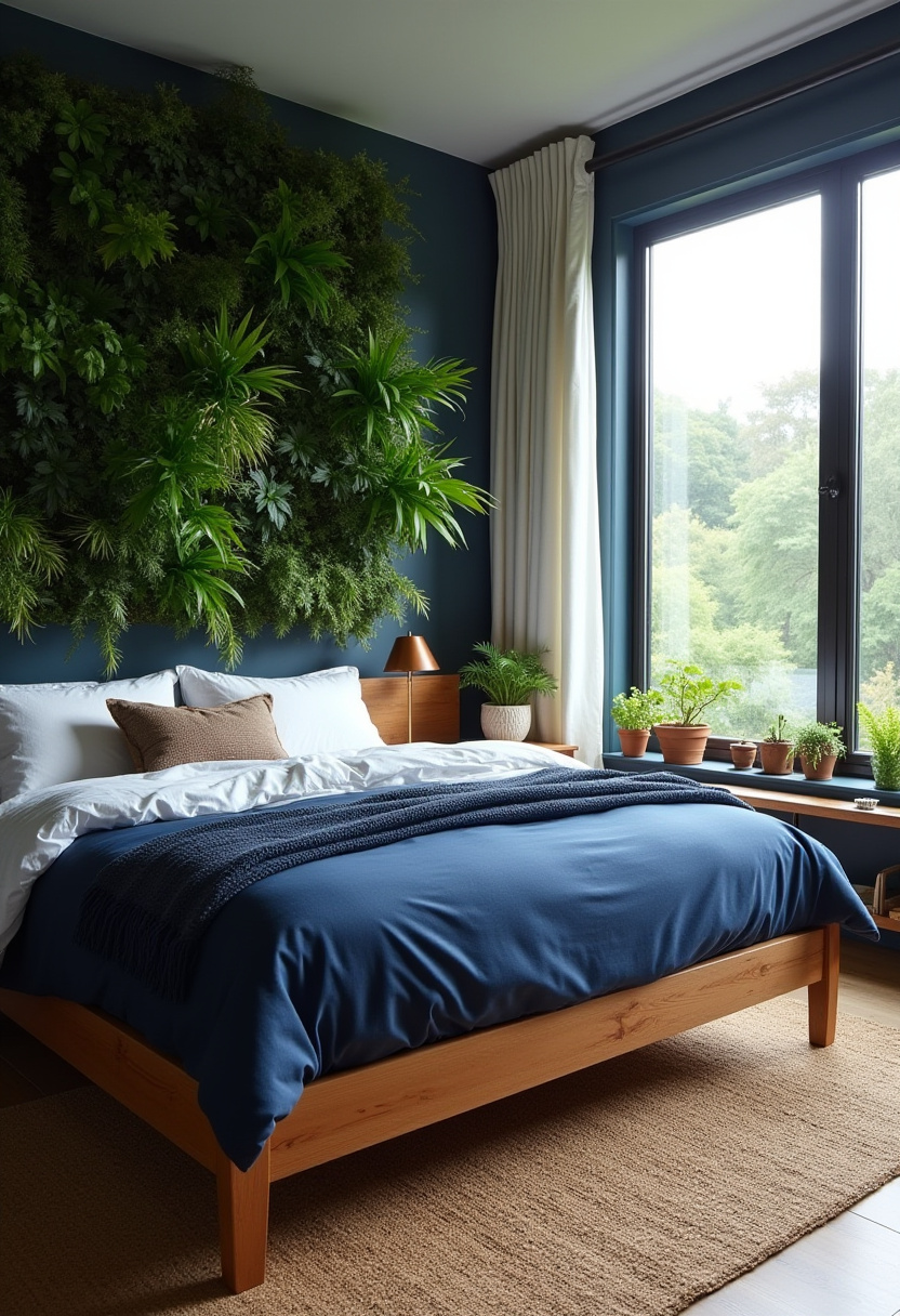 navy blue tones bedroom 11
