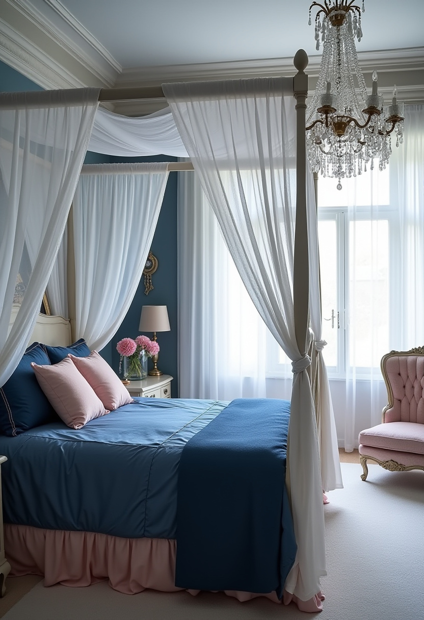 navy blue tones bedroom 13