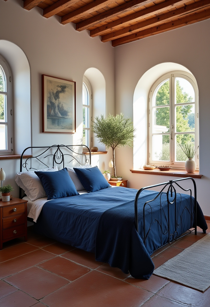 navy blue tones bedroom 18