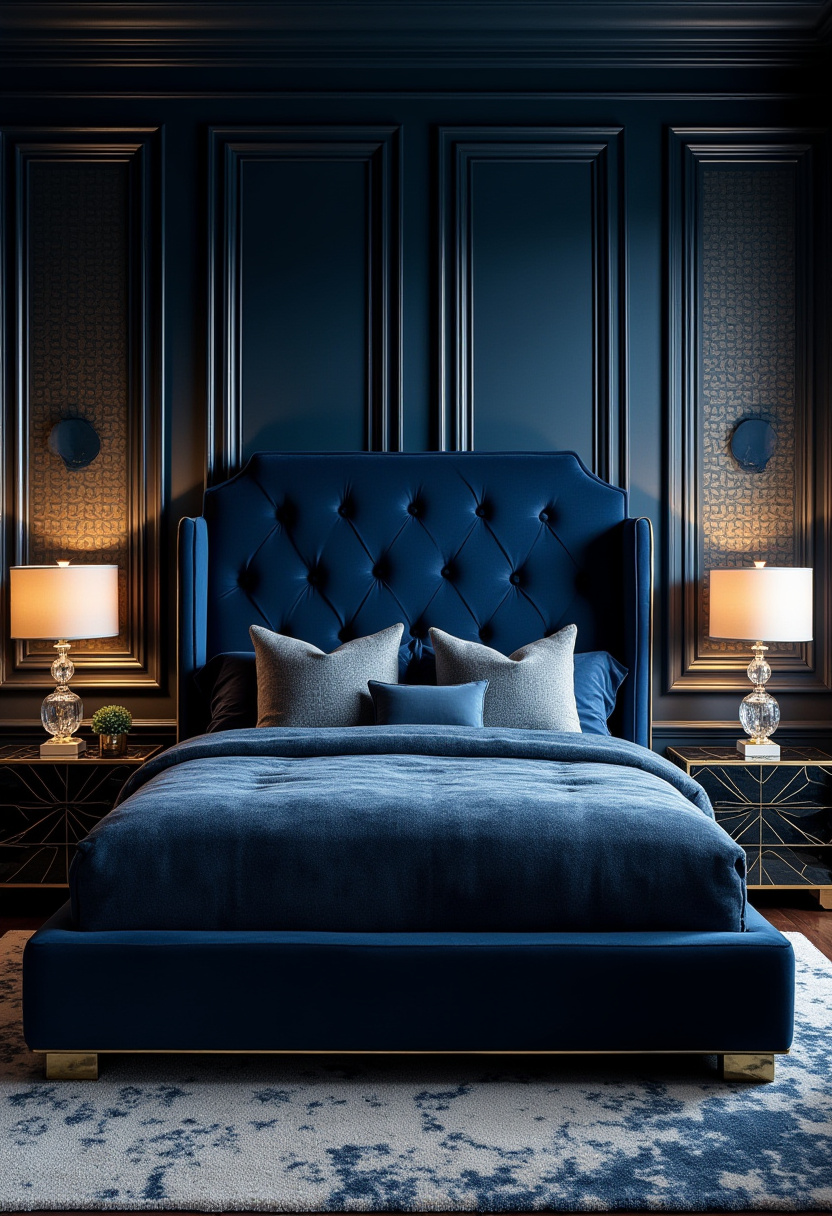 navy blue tones bedroom 5