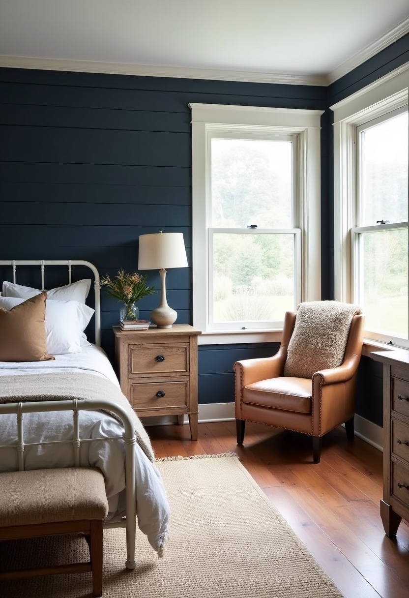 navy blue tones bedroom 7