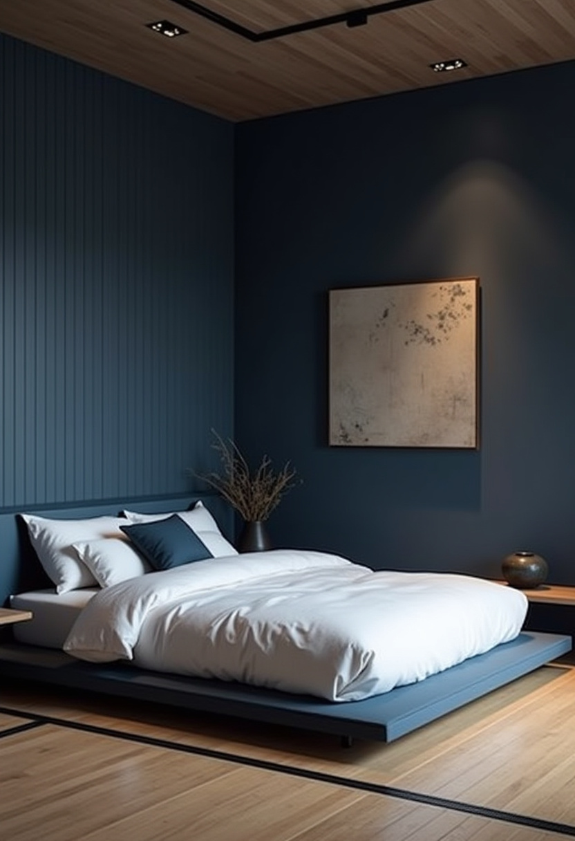navy blue tones bedroom 8