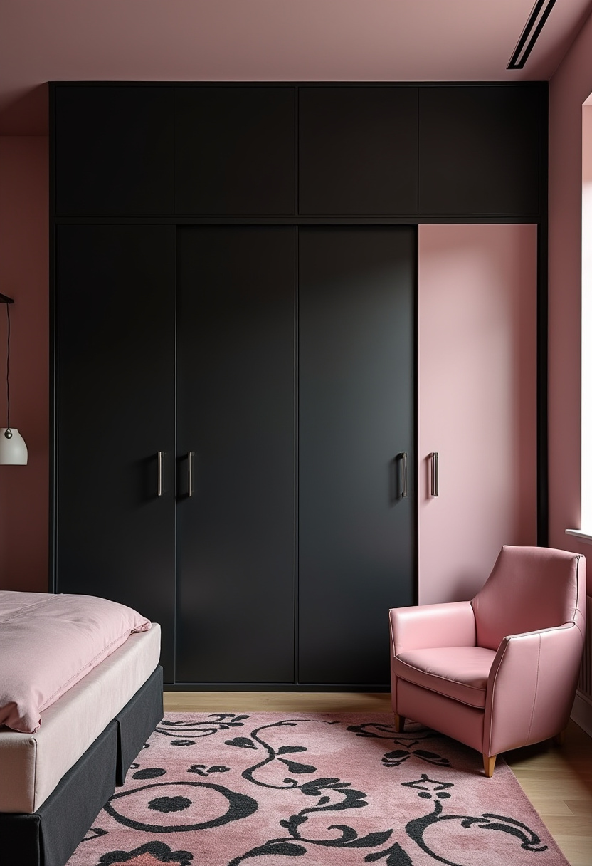 pink and black romantic bedroom 10