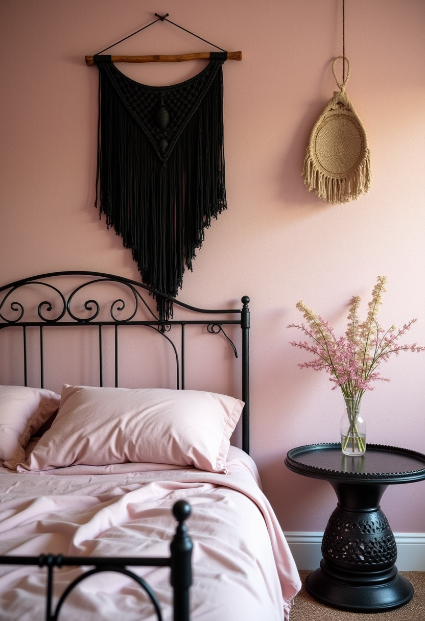 pink and black romantic bedroom 5