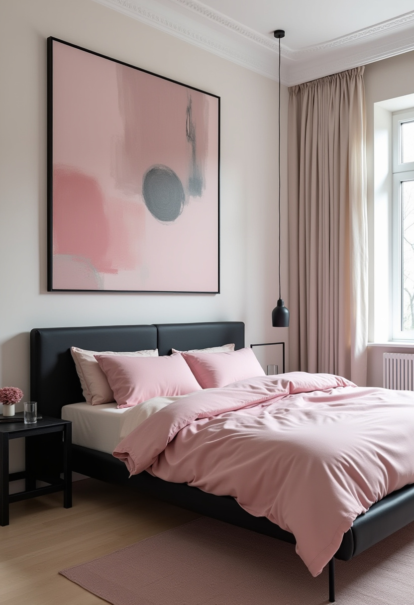 pink and black romantic bedroom 6
