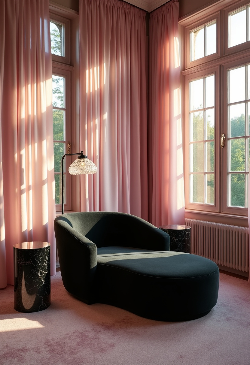 pink and black romantic bedroom 8