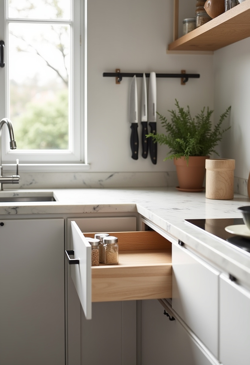 small kitchen counter space organization ideas 1
