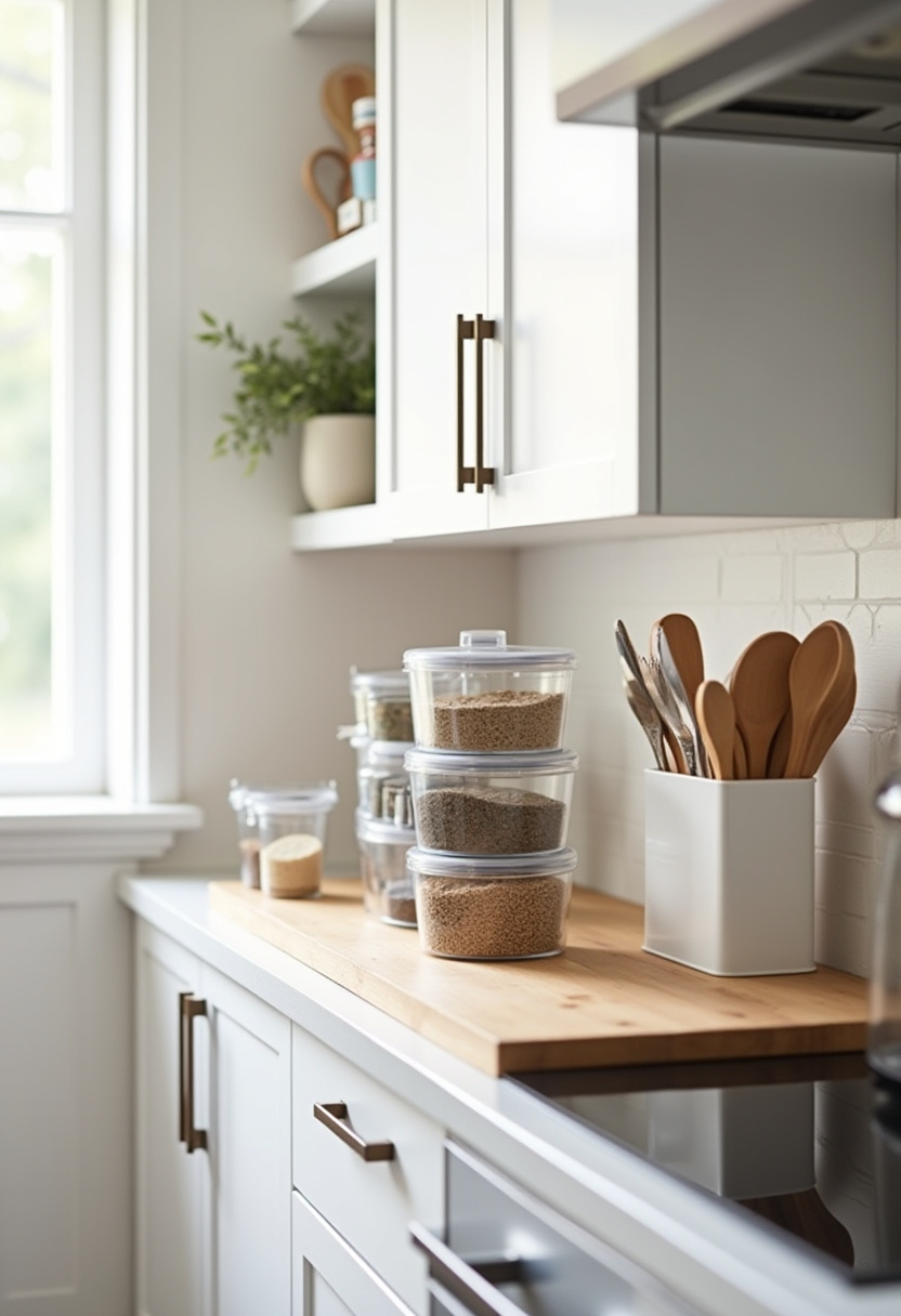 small kitchen counter space organization ideas 13