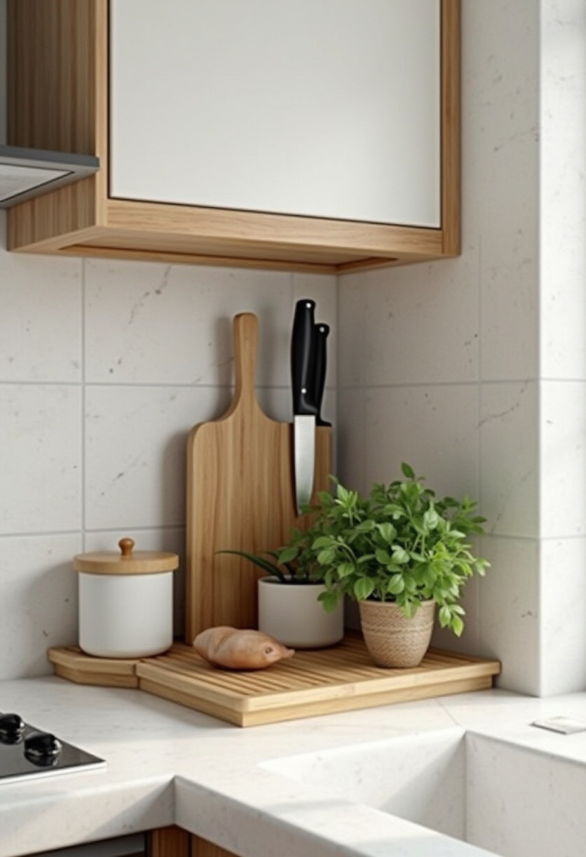 small kitchen counter space organization ideas 15
