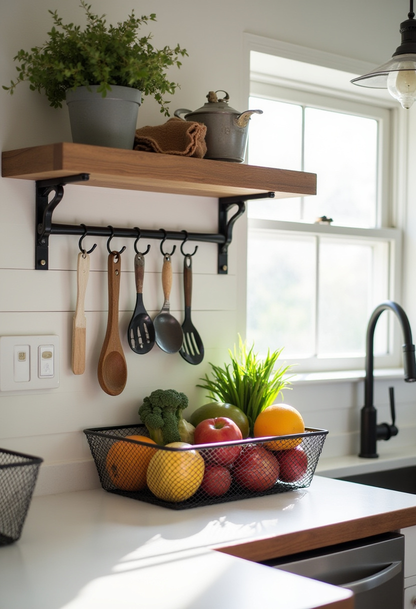 small kitchen counter space organization ideas 6