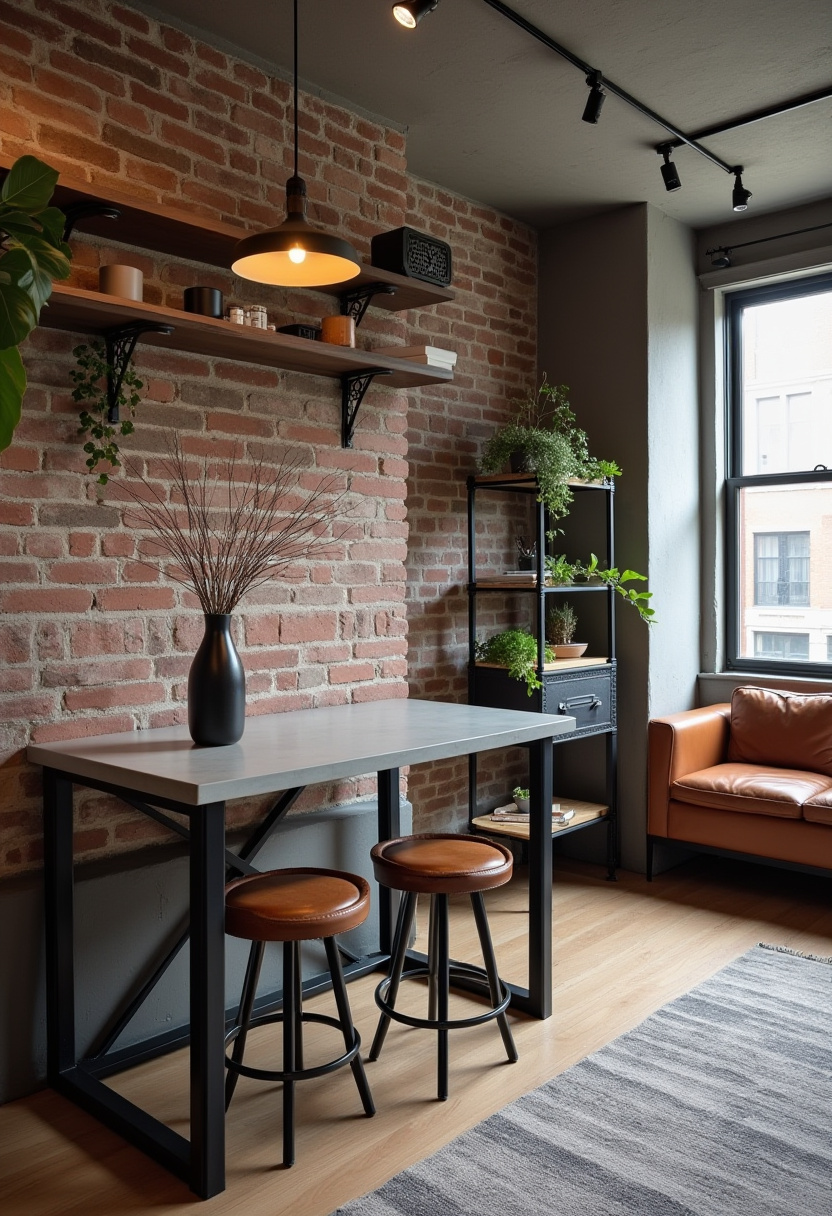 Step into a cozy loft that perfectly blends industrial charm with modern comfort—featuring exposed brick walls, open industrial shelves, and lush hanging plants. The sleek table with stools and a rich leather sofa create a warm, inviting atmosphere ideal for lovers of urban decor, industrial style, and cozy living spaces. ✨ Ready to bring loft vibes to your home? Save this pin for your next interior inspiration!
#CozyLoft #IndustrialStyle #UrbanDecor #BrickWalls #LeatherSofa #ModernLoft #HomeDecorIdeas #LoftLiving