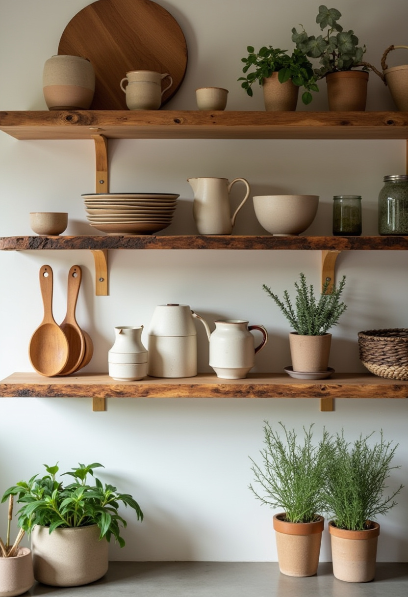 styling open kitchen shelves 12