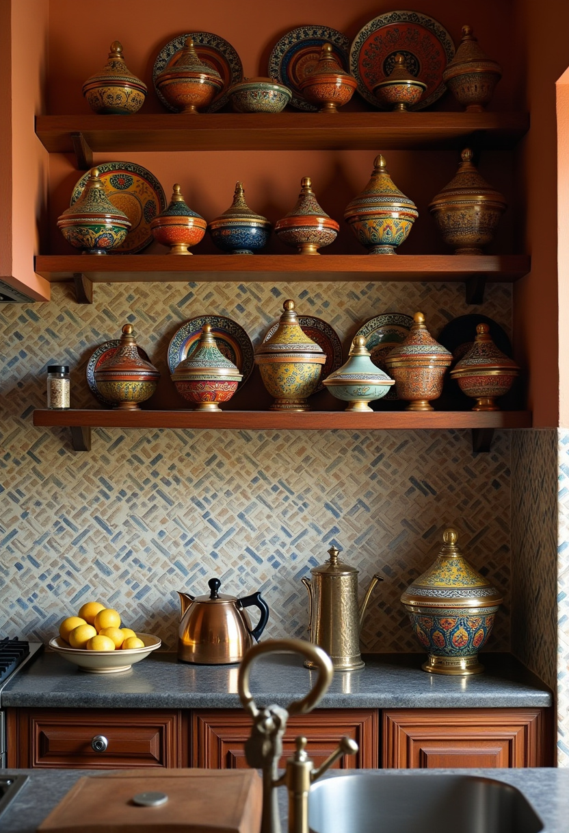 styling open kitchen shelves 18