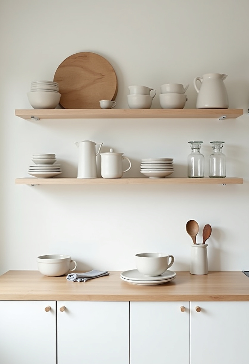 styling open kitchen shelves 19