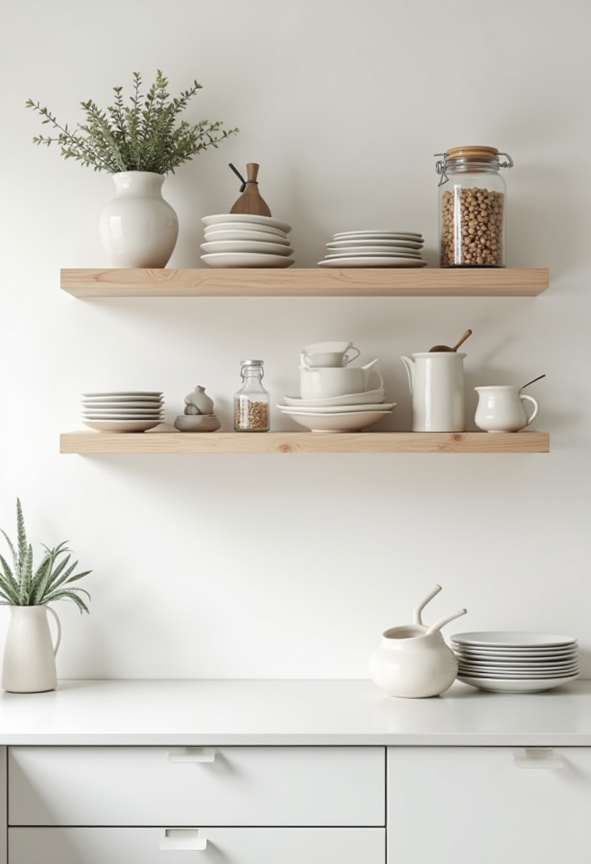 styling open kitchen shelves 2