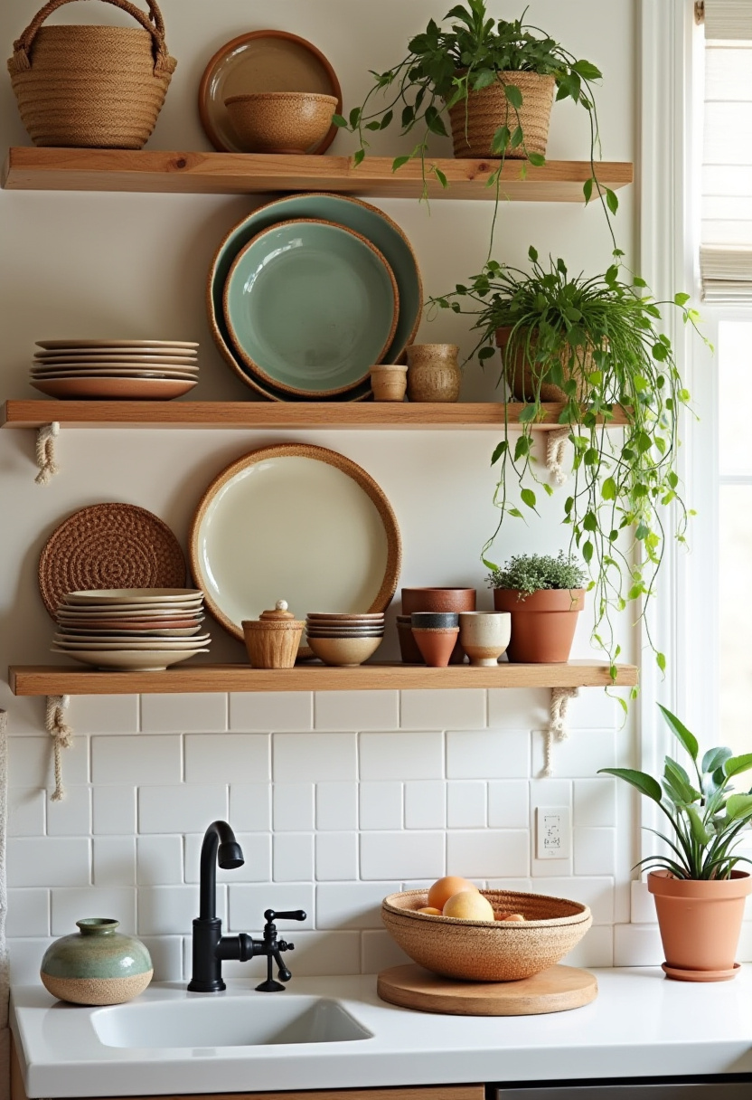 styling open kitchen shelves 5